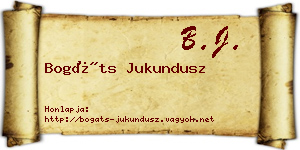 Bogáts Jukundusz névjegykártya